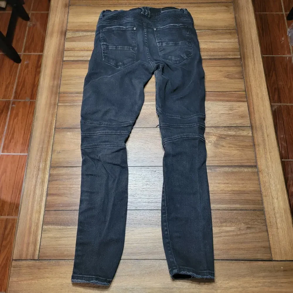 Supply & Demand NYC Black Punk Denim Jeans w/ Side Stripes - Size 32W - M